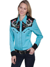 Load image into Gallery viewer, Scully Horseshoe and Roses - Women's Western Shirt
