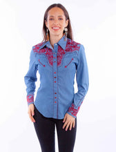 Load image into Gallery viewer, Scully Floral Tooled Embroidery - Women's Western Shirt
