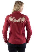 Load image into Gallery viewer, Scully Floral Embroidery with Crystals - Womens Western Shirt
