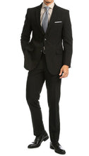 Load image into Gallery viewer, PL1969 Mens Black Slim Fit 2pc Suit
