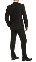 Load image into Gallery viewer, PL1969 Mens Black Slim Fit 2pc Suit
