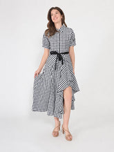 Load image into Gallery viewer, Plaid Pattern Asymmetrical Ruffle Midi Dress
