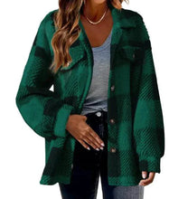 Load image into Gallery viewer, Plaid Turndown Collar Wool Jacket
