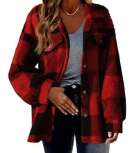 Load image into Gallery viewer, Plaid Turndown Collar Wool Jacket
