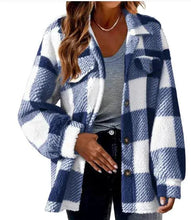 Load image into Gallery viewer, Plaid Turndown Collar Wool Jacket
