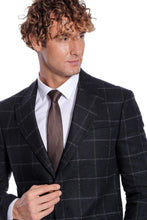 Load image into Gallery viewer, Plaid Wool Black Men Blazer - Wessi
