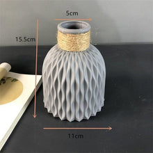 Load image into Gallery viewer, Plastic Vases Anti-ceramic Unbreakable Basket Imitation Rattan Flower Vase For Home Décor Desktop Decoration Living Room Office or Bookshelf
