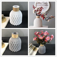 Load image into Gallery viewer, Plastic Vases Anti-ceramic Unbreakable Basket Imitation Rattan Flower Vase For Home Décor Desktop Decoration Living Room Office or Bookshelf
