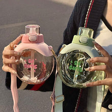 Load image into Gallery viewer, Plastic Water Bottle Portable Outdoor Bounce Cap Plastic Cup Cute Creative Student Water Bottle Fashionable Sports Water Bottle Water Bottle With Straw Leakproof BPA-Free Water Bottle For Children School Kids
