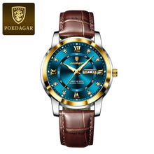 Load image into Gallery viewer, POEDAGAR Waterproof Leather Men's Quartz Watch
