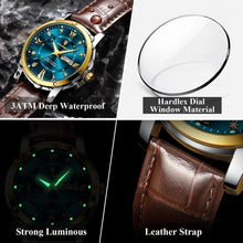 Load image into Gallery viewer, POEDAGAR Waterproof Leather Men's Quartz Watch
