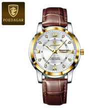 Load image into Gallery viewer, POEDAGAR Waterproof Leather Men's Quartz Watch
