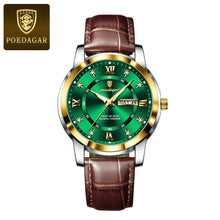 Load image into Gallery viewer, POEDAGAR Waterproof Leather Men's Quartz Watch
