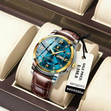Load image into Gallery viewer, POEDAGAR Waterproof Leather Men's Quartz Watch
