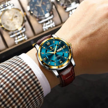 Load image into Gallery viewer, POEDAGAR Waterproof Leather Men's Quartz Watch
