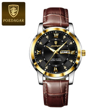 Load image into Gallery viewer, POEDAGAR Waterproof Leather Men's Quartz Watch
