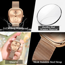 Load image into Gallery viewer, POEDAGAR Elegant Women's Mesh Watch - Waterproof Stainless Steel Quartz Timepiece for Stylish Ladies
