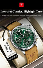 Load image into Gallery viewer, POEDAGAR Men's Luxury Quartz Chronograph Watch - Waterproof, Luminous, Leather - Military Sports Style
