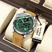Load image into Gallery viewer, POEDAGAR Men's Luxury Quartz Chronograph Watch - Waterproof, Luminous, Leather - Military Sports Style
