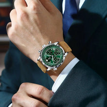Load image into Gallery viewer, POEDAGAR Men's Luxury Quartz Chronograph Watch - Waterproof, Luminous, Leather - Military Sports Style
