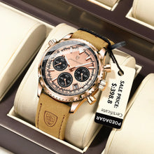Load image into Gallery viewer, POEDAGAR Men's Luxury Quartz Chronograph Watch - Waterproof, Luminous, Leather - Military Sports Style
