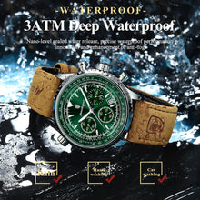 Load image into Gallery viewer, POEDAGAR Men's Luxury Quartz Chronograph Watch - Waterproof, Luminous, Leather - Military Sports Style
