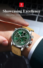 Load image into Gallery viewer, POEDAGAR Men's Luxury Quartz Chronograph Watch - Waterproof, Luminous, Leather - Military Sports Style
