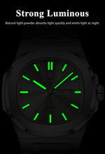 Load image into Gallery viewer, POEDAGAR Military Square Watch for Men - Waterproof, Luminous, Date &amp; Week Display, Stainless Steel Quartz
