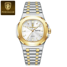 Load image into Gallery viewer, POEDAGAR Military Square Watch for Men - Waterproof, Luminous, Date &amp; Week Display, Stainless Steel Quartz
