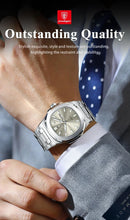 Load image into Gallery viewer, POEDAGAR Military Square Watch for Men - Waterproof, Luminous, Date &amp; Week Display, Stainless Steel Quartz
