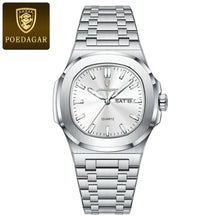 Load image into Gallery viewer, POEDAGAR Military Square Watch for Men - Waterproof, Luminous, Date &amp; Week Display, Stainless Steel Quartz
