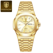 Load image into Gallery viewer, POEDAGAR Military Square Watch for Men - Waterproof, Luminous, Date &amp; Week Display, Stainless Steel Quartz
