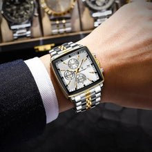 Load image into Gallery viewer, POEDAGAR Luxury Chronograph Men's Watch - Waterproof, Luminous, Stainless Steel, Sporty Design

