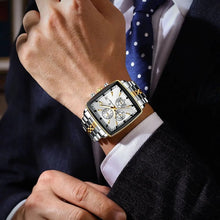 Load image into Gallery viewer, POEDAGAR Luxury Chronograph Men's Watch - Waterproof, Luminous, Stainless Steel, Sporty Design
