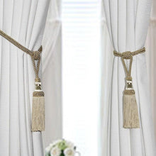 Load image into Gallery viewer, Polyester Tassel Curtain Tieback Handmade Hanging Tassels Fringe Curtains Holder Buckle Rope Decor Room Accessories European Style High-Grade Curtains Tieback Rope Tassel Holdbacks
