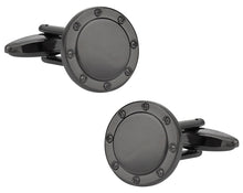 Load image into Gallery viewer, Port Hole Gun Metal Cufflinks
