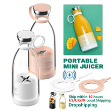 Load image into Gallery viewer, Portable Blender Juicer Bottle Mixer Electric Wireless Charge Mini Fruit Mixers Juicer Cup Blender Milkshake Juice Maker Machine Portable Mini Blender with Wireless Charging for Home, Office &amp; Outdoor Juicer
