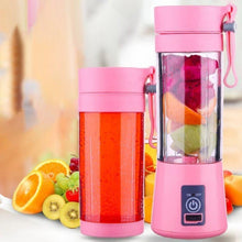 Load image into Gallery viewer, Portable Blender Mini Mixer Electric Juicer Machine Fresh Fruit Juice Blender Smoothie Maker Blender Cup Bottle A Travel Kitchen Portable USB Electric Fruit Juicer Squeezer Bottle Kitchen Tool for Orange Lemon
