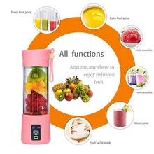 Load image into Gallery viewer, Portable Blender Mini Mixer Electric Juicer Machine Fresh Fruit Juice Blender Smoothie Maker Blender Cup Bottle A Travel Kitchen Portable USB Electric Fruit Juicer Squeezer Bottle Kitchen Tool for Orange Lemon
