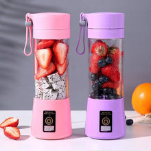 Load image into Gallery viewer, Portable Blender Mini Mixer Electric Juicer Machine Fresh Fruit Juice Blender Smoothie Maker Blender Cup Bottle A Travel Kitchen Portable USB Electric Fruit Juicer Squeezer Bottle Kitchen Tool for Orange Lemon
