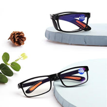Load image into Gallery viewer, Portable Folding Reading Glasses Anti Blue Light Computer Gaming Eyeglasses Eye Protection Eyewear Men Eyeglasses Women Unisex Eyeglasses Decoration Eyewear Blue Light Blocking Glasses Thick Round Rim Frame Eyeglasses

