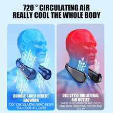 Load image into Gallery viewer, Portable Mini Hanging Neck Fan Bladeless Neckband Fan Digital Display Power Air Cooler USB Rechargeable Electric Fans 5 Speed Personal Neck Fan for Women and Men
