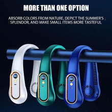 Load image into Gallery viewer, Portable Mini Hanging Neck Fan Bladeless Neckband Fan Digital Display Power Air Cooler USB Rechargeable Electric Fans 5 Speed Personal Neck Fan for Women and Men
