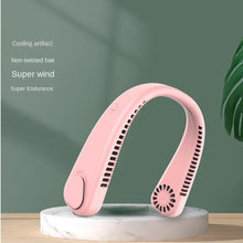 Load image into Gallery viewer, Portable Neck Fan Electric Wireless Fan Rechargeable USB Mini Fan Bladeless Personal Fans Hanging Neck Cooler for Outdoor Sports Headphone Design Neck Air Conditioner with 3 Wind Speed for Outdoor Indoor
