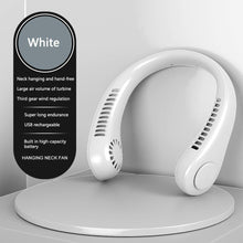 Load image into Gallery viewer, Portable Neck Fan USB Handheld Mute LED Digital Display Leafless Mini Electric Fan Colorful Atmosphere Lights 5th Gear For Rechargeable Personal Wearable Fan with Colorful Flashlight LED Digital Display And Low Noise
