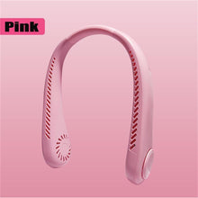 Load image into Gallery viewer, Portable Neck Fan USB Rechargeable 1200mAh Bladeless Fan Mini Electric Ventilator Silent Neckband Wearable Cooling for Sports Rechargeable Bladeless Headphone Design Neck Fans
