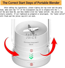 Load image into Gallery viewer, Portable White Blender Powered Blender Electric Juicer Mini Blender Multifunction Juice Maker Machine Blender Smoothies Juice Mixer
