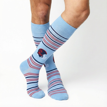 Load image into Gallery viewer, Powder Ole Miss Helmet Dress Socks
