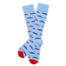 Load image into Gallery viewer, Powder Script Ole Miss Dress Socks
