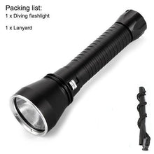 Load image into Gallery viewer, Powerful LED Rechargeable Dive Flashlight Cree Diving Flashlight Underwater Waterproof  High Lumen LED Scuba Diving  Torch Flashlight For Scuba Diving Underwater Torch
